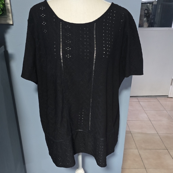 Misia Tops - Misia Black Short Sleeve Lace Top